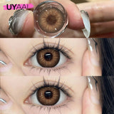 Yeknu  Optical Lenses for Woman 1 Pair High Quality Colored Eye Contacts with Degree Myopia Blue Pupils Natural Lenses Brown Len