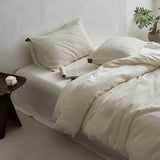 Yeknu High-quality Seersucker 100% Cotton Bedding Set Soft Skin-friendly Washed Duvet Cover Set with Sheets Comfortable Quilt Covers