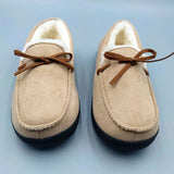 Yeknu  Slippers warm women's men couple bow round head all-inclusive home wear cotton shoes outside wear thickened women