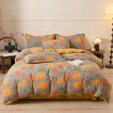 Yeknu  New household four-season available skin-friendly printing washable double-layer yarn jacquard bed sheet four-piece set