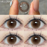 Yeknu  Colored Contact Lenses for Eyes Brown High Quality Lense with Degree Natural Beauty Eye Contacts Lenses Yearly 1 Pair