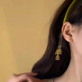 Hair Accessories Alloy Bell Tassel Hairband Luxury Shiny Vintage Hair Hoop Flocking Fake Earrings Ethnic Style Headband Party
