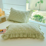 Yeknu  New Skin-Friendly Washed Cotton Lace Single Pillowcase Household Pair Single Pillowcase No Pillow Filler