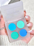 Yeknu  4-Color Eyeshadow Palette Cut Off Eye Makeup Purple Green Eye Shadow Glitter Pearly Colorful Eyeshadow Korean Eye Makeup Palette
