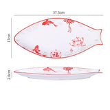 Yeknu  Nordic Cartoon Fish Plate Creative Steamed Dish Microwave Oven Available Household Restaurant Tableware Fish-shaped Dinner Plate