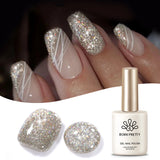 Yeknu  15ml Aurora Glitter Gel Nail Polish Iridescent Pearl Shimmer Effect Soak Off UV LED Manicure Varnishes