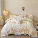 Yeknu  New Light Luxury Washed Cotton 4pcs Bedding Sets Skin Friendly Duvet Cover Pillowcases Single Couple Bedsheet King Queen Double