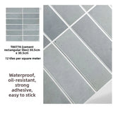 Yeknu  Waterproof Moisture Proof 3D Tile Stickers Self Adhesive Wall Decals for Kitchen Bathroom Oil Resistant Decorative Wall Mural