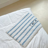 Yeknu  Funny Tufting Eyes Bedroom Rug Stripe Bathroom Mat Tidy Bedside Carpet Foot Pad Bathmat Doormat Aesthetic Home Room Decor