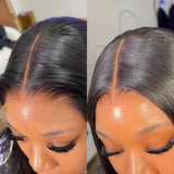 Yeknu  13x4 Lace Front Vietnamese Human Hair Wig Double Drown Short Bob Lace Front Human Hair Wigs Ready to Wear Natural Black Color 20