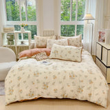 Yeknu  Class A super soft jacquard cloud yarn cotton four-piece set, bed sheet, bed hat, quilt cover, student dormitory bed