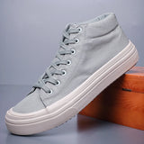 Yeknu  Spring and Autumn High Top Canvas Shoes Men's All-match High Top Casual Sneakers Breathable Deodorant Men's Denim Shoes