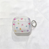 Yeknu  Transparent Cute Mini Heart Pattern Earphone Cover with Scratch resistant Transparent Shell and Mountaineering Buckle