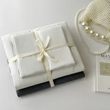 Yeknu  Cotton Bed Linen Solid Bedding Set with Sheet Duvet Cover Pillowcases Single Couple Bedsheet King Queen Double Twin Size