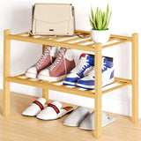 Yeknu  Olanly Durable Bamboo Shoe Organizer For Closet Sturdy Easy Assembly Shoe Rack Stackable Free Standing Wooden Shoe Storage Shelf