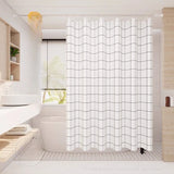Yeknu  Transparent Waterproof Shower Curtain Bathroom Translucent Partition Curtain Easy Clean Wipe Mildew Proof Curtains with Hooks