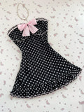 Yeknu  Women's Casual Vacation Elegant Outfit Daily Versatile Fashion Outing Pink Bow Decor Mesh Polka Dot Print Tube Top Mini