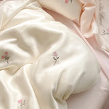Yeknu  Summer Cooling Ice Silk Bedding Sets Silky Sleeping Naked Skin Friendly Quilt Cover Set Home Dorm Bedclothes for Adults Kids