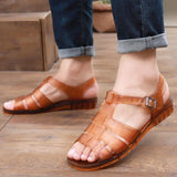 Yeknu  Men's sandals summer rubber vietnam plastic nostalgic classic vintage middle-aged dad beach shoes