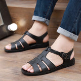 Yeknu  Men's sandals summer rubber vietnam plastic nostalgic classic vintage middle-aged dad beach shoes
