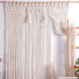 Yeknu Macrame Curtain Tapestry Handwovwen Tassel Pendant Bohemia Door Curtain Tapestry Window Curtain Tapesrtry Wedding Background