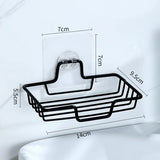 Yeknu  Stainless steel bathroom soap box wall mounted drilling-free kitchen sponge bathroom saving storage essential
