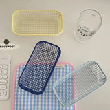 Yeknu  Desktop Storage Basket INS Metal Sundries Organizer Basket Photocard Case Office Stationery Home Supplies Make Up Sorting Holder