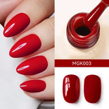 Yeknu  Cherry Red Gel Nail Polish 12ml Glossy Semi Permanent Soak Off UV LED Frosted Gel Nails Painting Varnish