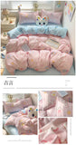 Yeknu 2025 new class A knitted cotton four-piece set, small fresh quilt cover, bed sheet floral dormitory three-piece set
