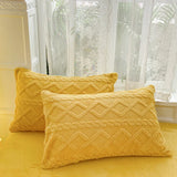 Yeknu  Milk Fleece Single Quilt Set Autumn/winter Thickened Warm Solid Color Duvet Cover 200x230 220x240 Bedding for Double Use