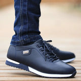 Men PU Loafers Non Slip Walking Flats Breathable Outdoor Slip on Casual Shoes for Male Work Office Driving Sneakers