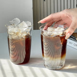 Yeknu  Cold Coffee Cups  Aesthetic Glass Cup Water Bottle Glasses for Drink Decorative Drinkware Cold Coffee Mug Cocktail Glass