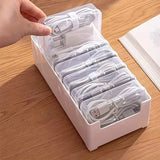 Yeknu  Cable Organizer Storage Box Set Durable Plastic Daily Office Supplies Sundries Charging Cord & Mobile Device Management Storage