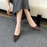 Yeknu  New Summer Concise Pointed Toe Women Slippers Fashion Thin Low Heels Party Pumps Mules Slide Shoes
