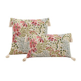 Yeknu  Cotton Linen Flower Cushion Pillowcase Retro European Style Living Room Sofa Backrest High Precision Jacquard Cushion Cover