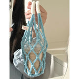 Yeknu  Ins Internet Celebrity Water Cup Net Bag Hand-Woven Portable Handbag Milk Tea Coffee Cup Water Cup Set Travel Cup Set