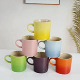 Popular Nordic Style Color Gradient Mugs Creative Macaron Mug Gradient Color Cool Color Rainbow Cup Ceramic Cups with Hand Gift