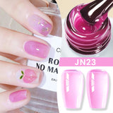 Yeknu  10ml Jelly Nude Gel Nail Polish Crystal Translucent Coffee Soak Off Semi-Permanent Varnish Base Top Coat Manicure
