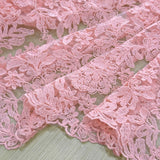 Yeknu  1PC Pastoral Pink Lace Floral Embroidery Sheer Curtain for Living Room, Balcony, Kitchen, Study, Cafe Window Mesh Drape Blinds