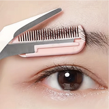Yeknu  Stainless Steel Eyebrow Scissors with Comb – Precision Brow Trimmer for Easy Eyebrow Shaping & Grooming