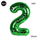 Yeknu  Soccer Birthday Party Decoration Multi Color Number 7 Balloon 32Inch 1 2 3 4 5 6 7 8 9 Digit Football Balloon Large Figure Golob