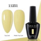 Yeknu  15ml Gel Nail Polish LED Semi-permanent Summer Varnish UV Vernis Blue Color Enamels For Nails Gellak Top Coat Base Polish