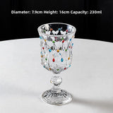 Yeknu  Elegant Glass Champagne Cup Creative Painted High Foot Red Wine Glass Pair Gift Women's Style French Aesthetic High Value