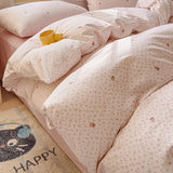 Yeknu  New cartoon pure cotton bed four-piece set four seasons skin-friendly girl heart bed sheet quilt cover student dormitory bedding