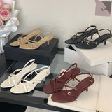 Yeknu  Summer Fashion Gladiator Narrow Band  Open Toe Women Sandals Thin Low Heel Party Shoes