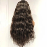 Yeknu  Dark Brown Wig Natural Wavy Synthetic Hair 13X4 Lace Front Wig Brunette Colored Deep Wave Long Curly Hair Frontal Wigs for Women