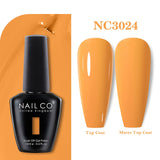 Yeknu  15ml Orange Color Nail Gel Polish Semi Permanent Red Pink Gellack Nail Art Salon Soak Off UV LED Glitter Nail Gel Varnish