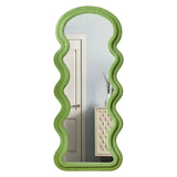 Yeknu Wavy Floor Mirror Big Full Body Items Irregular Cosmetics Mirror Garden Travel Moon Portable Custom Espelhos Home Decorations