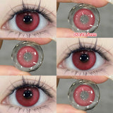 Yeknu  2pcs/pair Cyber Series Halloween Colored Contact Lenses for Makeup Eyes Big Pupils Red Contact Lenses Brown Lens Myopia