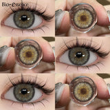 Yeknu  Cleopatra Series Color Contact Lenses Brown Lens Blue Eyes Natural Colored Pupils Contact Makeup Beauty Eye Cosmetic
